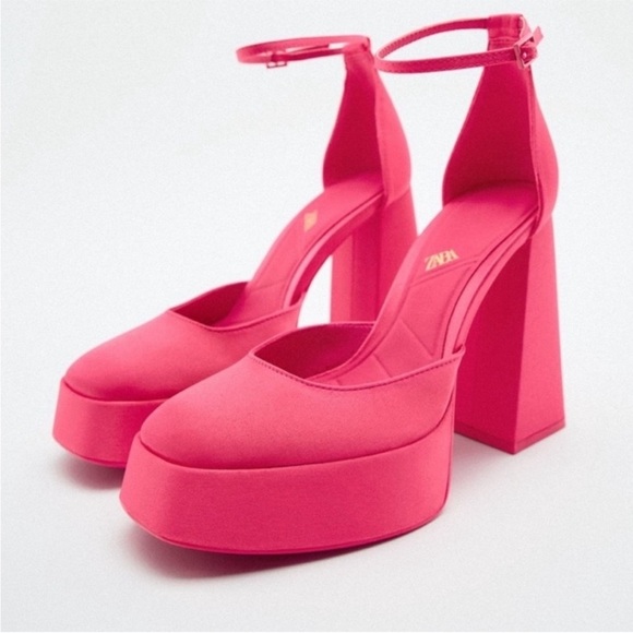 (H3) ZARA, Pink platform heels (new), size 39/8 and 36/5.5 USA - Picture 1 of 12